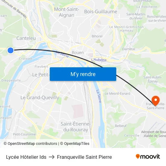 Lycée Hôtelier Ids to Franqueville Saint Pierre map