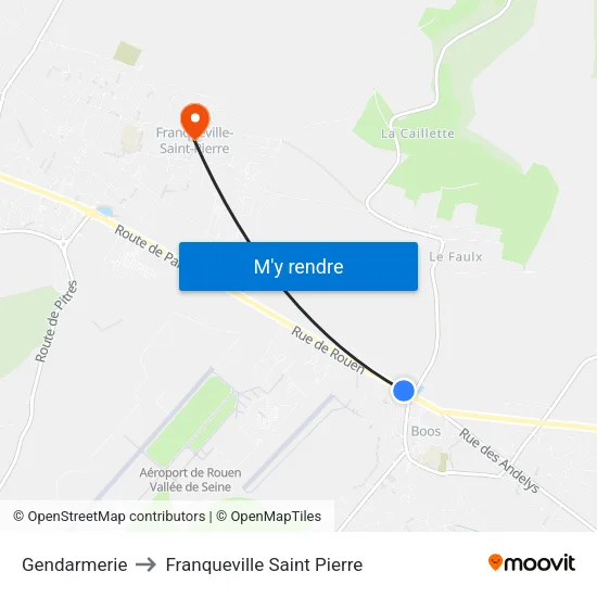 Gendarmerie to Franqueville Saint Pierre map