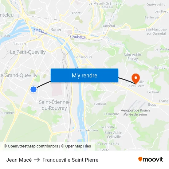 Jean Macé to Franqueville Saint Pierre map