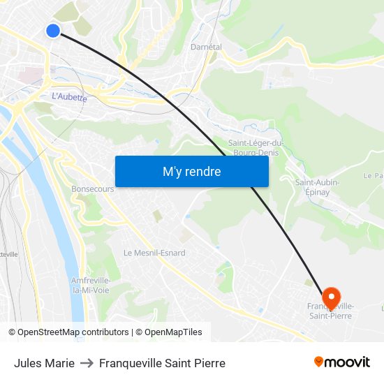 Jules Marie to Franqueville Saint Pierre map