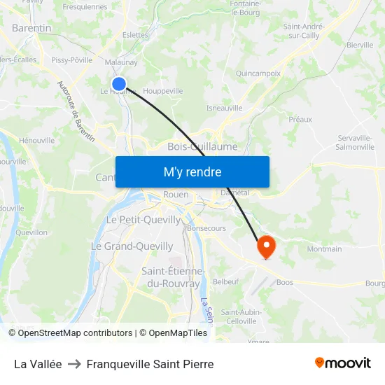La Vallée to Franqueville Saint Pierre map