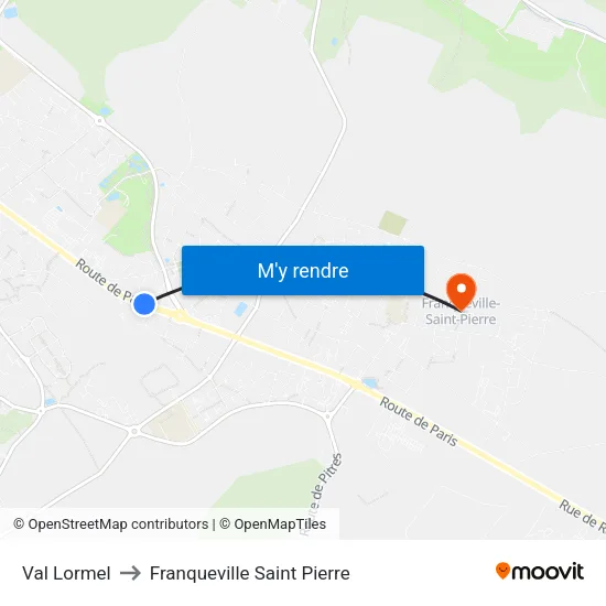Val Lormel to Franqueville Saint Pierre map