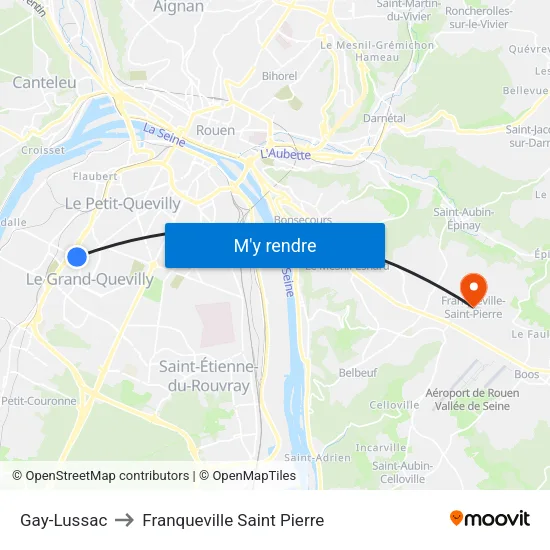 Gay-Lussac to Franqueville Saint Pierre map