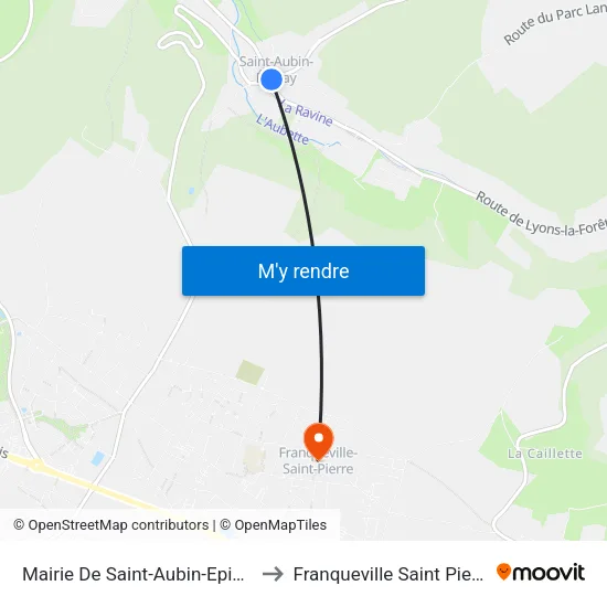 Mairie De Saint-Aubin-Epinay to Franqueville Saint Pierre map