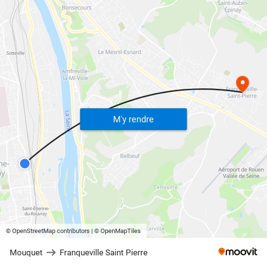 Mouquet to Franqueville Saint Pierre map