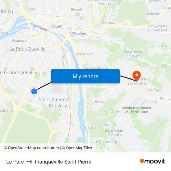 Le Parc to Franqueville Saint Pierre map
