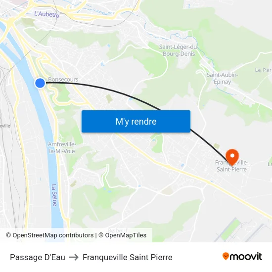 Passage D'Eau to Franqueville Saint Pierre map