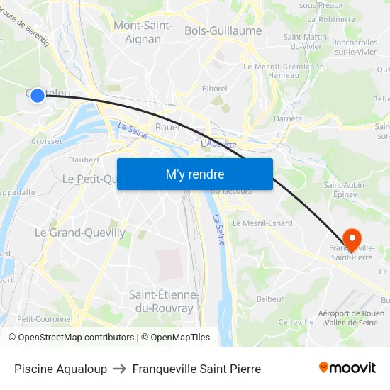 Piscine Aqualoup to Franqueville Saint Pierre map