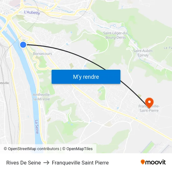 Rives De Seine to Franqueville Saint Pierre map