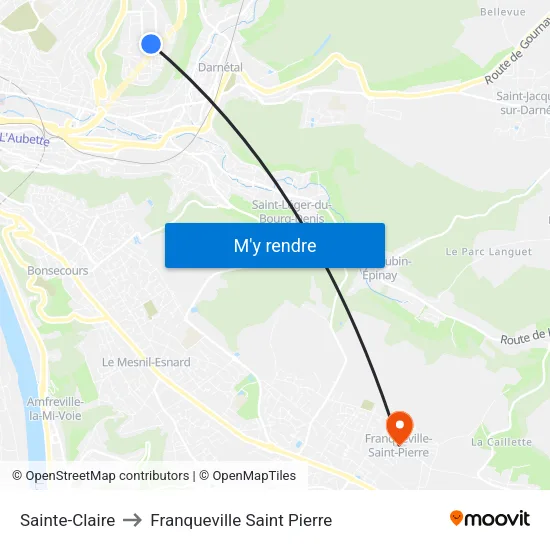 Sainte-Claire to Franqueville Saint Pierre map