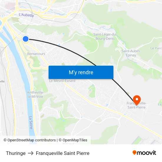 Thuringe to Franqueville Saint Pierre map