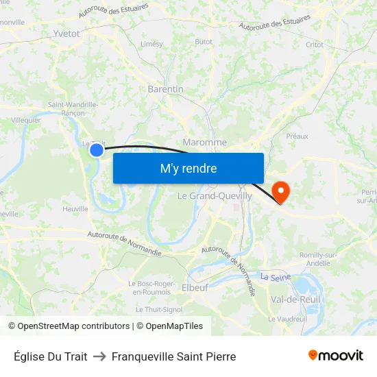 Église Du Trait to Franqueville Saint Pierre map
