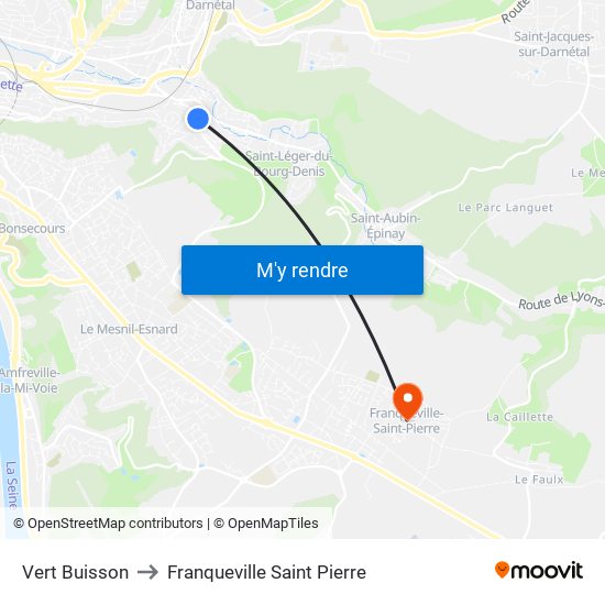 Vert Buisson to Franqueville Saint Pierre map