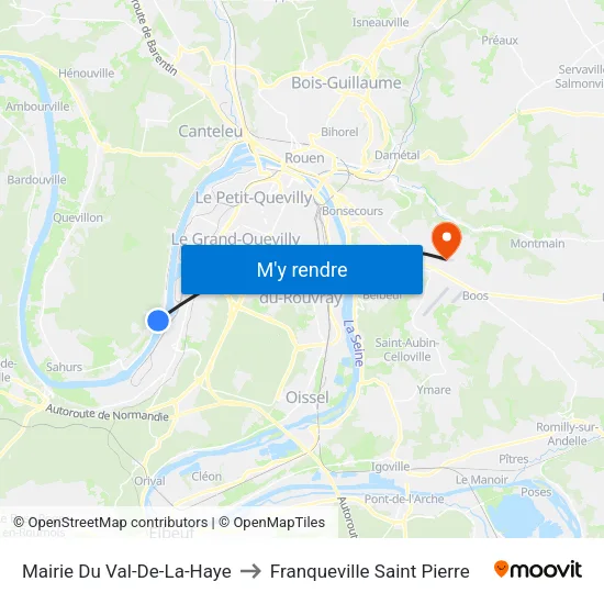 Mairie Du Val-De-La-Haye to Franqueville Saint Pierre map