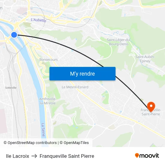 Ile Lacroix to Franqueville Saint Pierre map