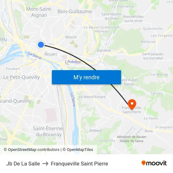 Jb De La Salle to Franqueville Saint Pierre map