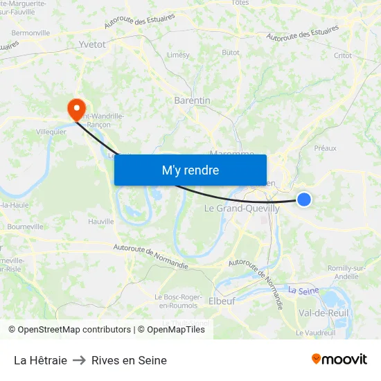 La Hêtraie to Rives en Seine map