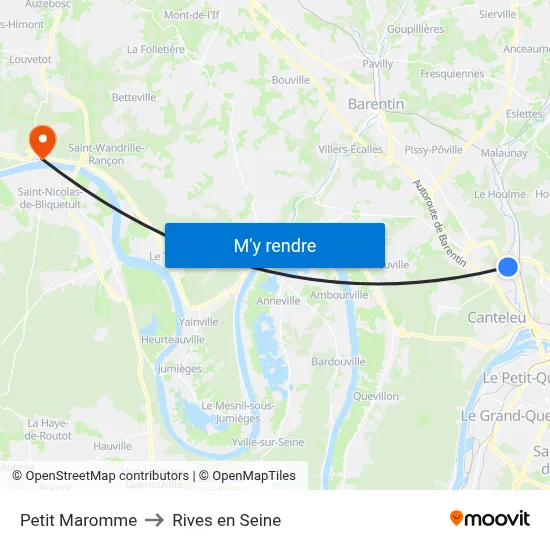 Petit Maromme to Rives en Seine map
