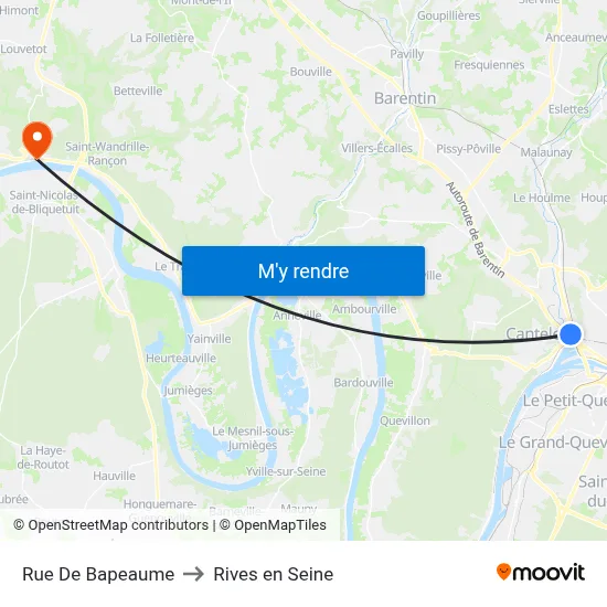 Rue De Bapeaume to Rives en Seine map