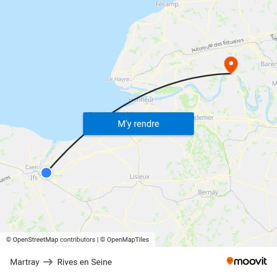 Martray to Rives en Seine map