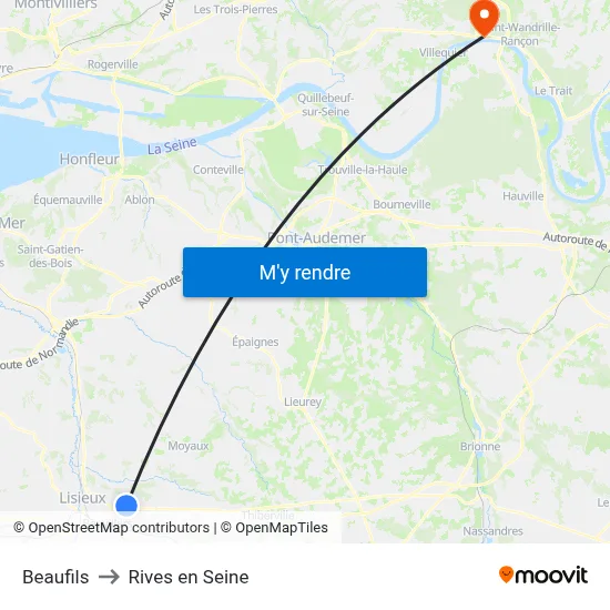 Beaufils to Rives en Seine map