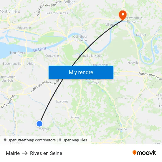 Mairie to Rives en Seine map
