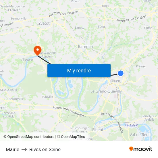 Mairie to Rives en Seine map