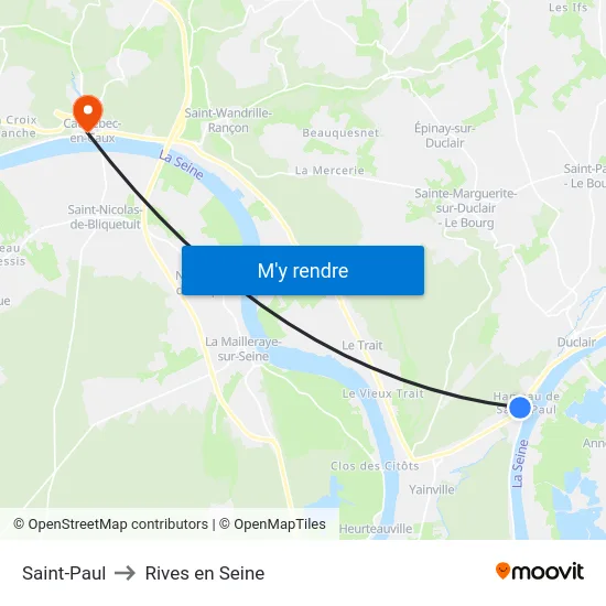 Saint-Paul to Rives en Seine map