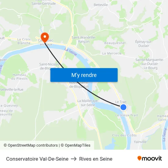 Conservatoire Val-De-Seine to Rives en Seine map