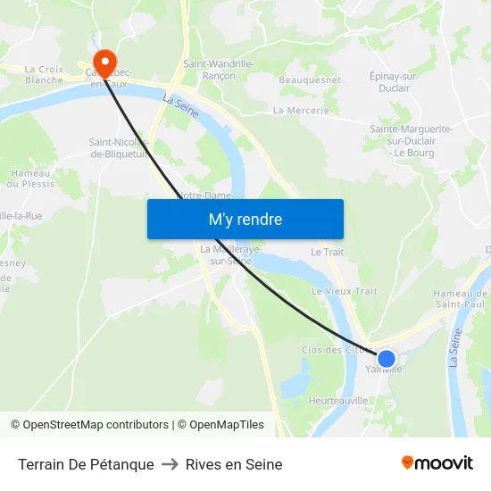 Terrain De Pétanque to Rives en Seine map