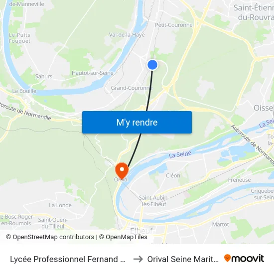 Lycée Professionnel Fernand Léger to Orival Seine Maritime map