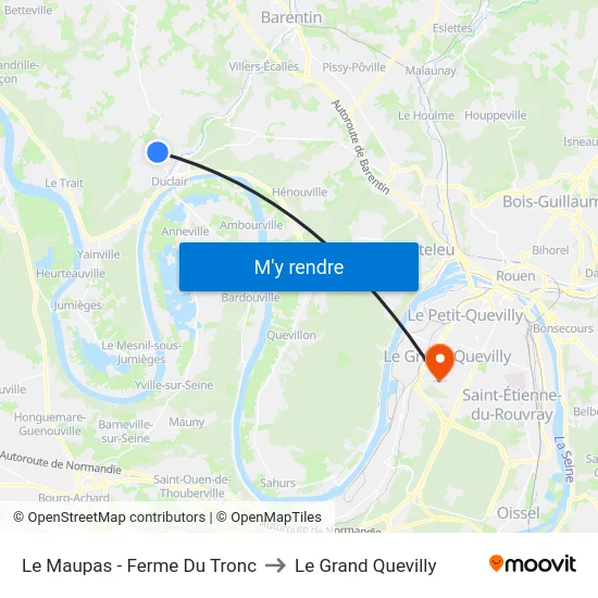 Le Maupas - Ferme Du Tronc to Le Grand Quevilly map