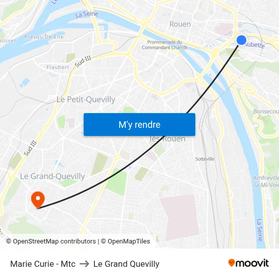 Marie Curie - Mtc to Le Grand Quevilly map