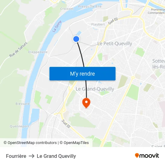 Fourrière to Le Grand Quevilly map
