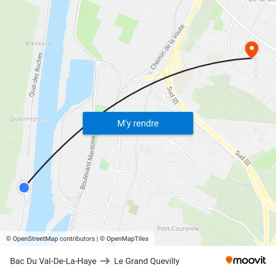 Bac Du Val-De-La-Haye to Le Grand Quevilly map