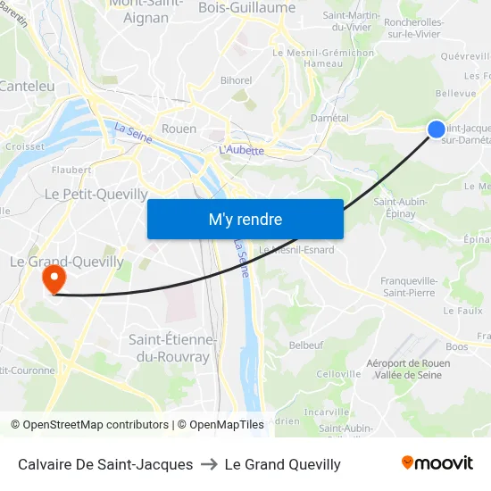Calvaire De Saint-Jacques to Le Grand Quevilly map