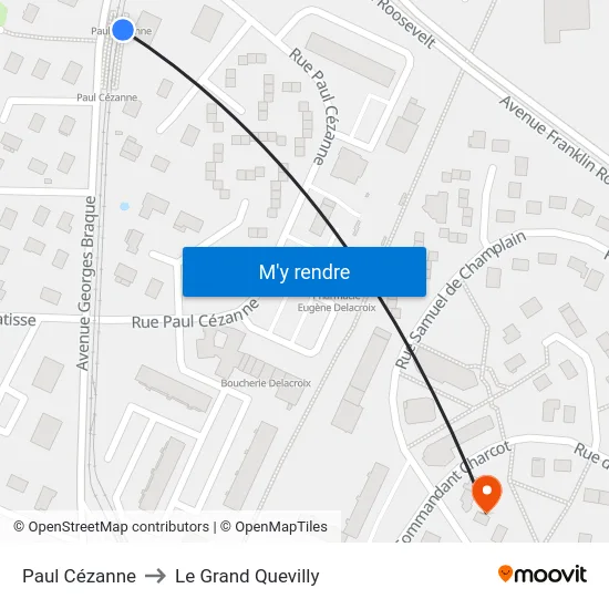 Paul Cézanne to Le Grand Quevilly map