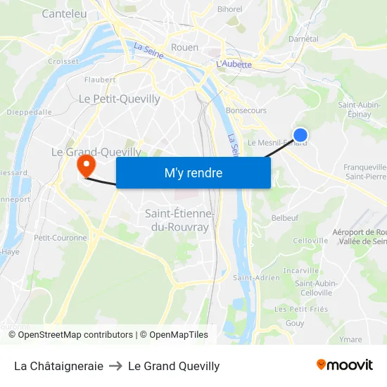 La Châtaigneraie to Le Grand Quevilly map