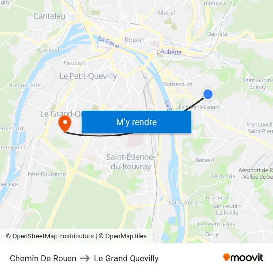 Chemin De Rouen to Le Grand Quevilly map