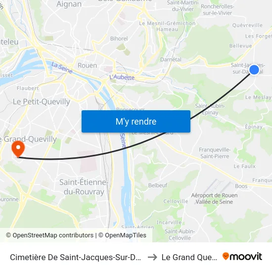 Cimetière De Saint-Jacques-Sur-Darnétal to Le Grand Quevilly map