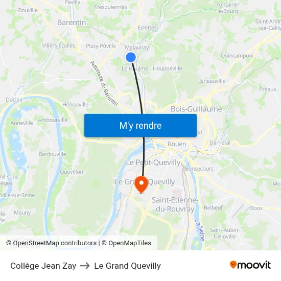 Collège Jean Zay to Le Grand Quevilly map