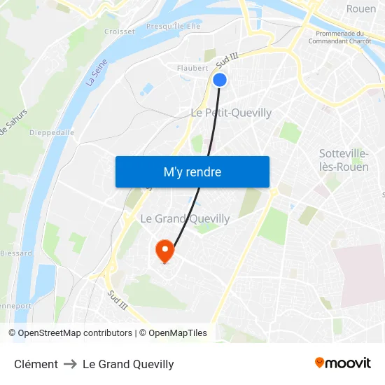 Clément to Le Grand Quevilly map