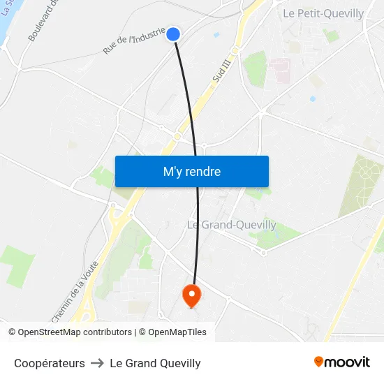 Coopérateurs to Le Grand Quevilly map