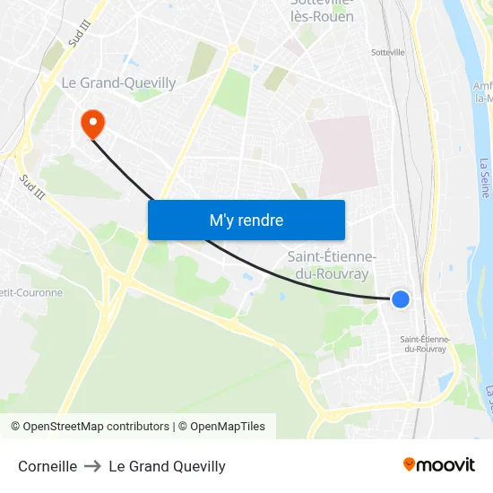 Corneille to Le Grand Quevilly map