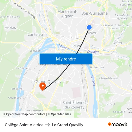 Collège Saint-Victrice to Le Grand Quevilly map