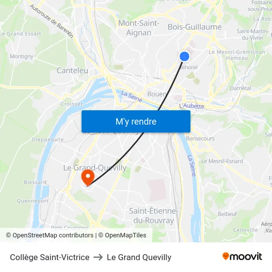 Collège Saint-Victrice to Le Grand Quevilly map