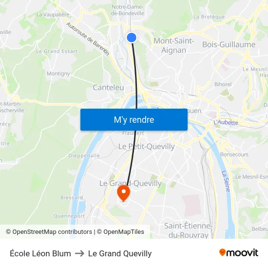École Léon Blum to Le Grand Quevilly map