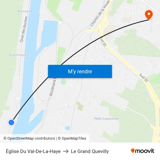 Église Du Val-De-La-Haye to Le Grand Quevilly map
