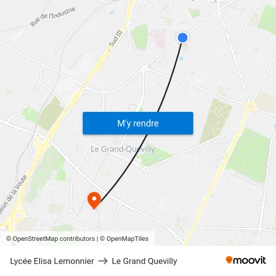 Lycée Elisa Lemonnier to Le Grand Quevilly map