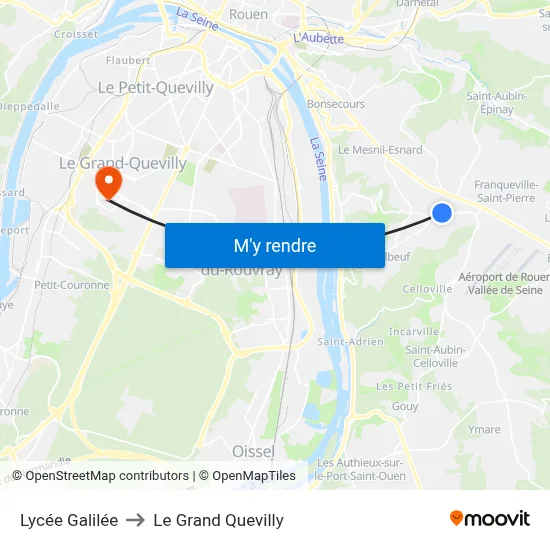 Lycée Galilée to Le Grand Quevilly map